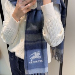 Replica Sciarpa Burberry Check Classical cashmere 30 x 180 Blu