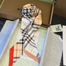 Replica Sciarpa in seta con motivo a quadri Vintage Check Burberry 8 x 180 Beige