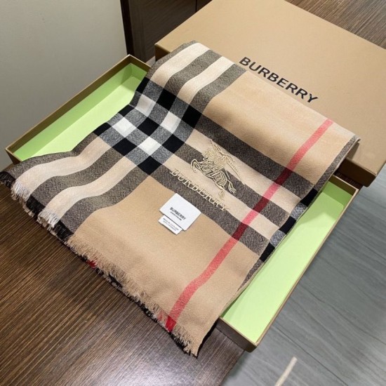 Replica Borsa Sciarpa/Scialle cashmere con motivo check vintage Burberry Archive Beige 90 x 200