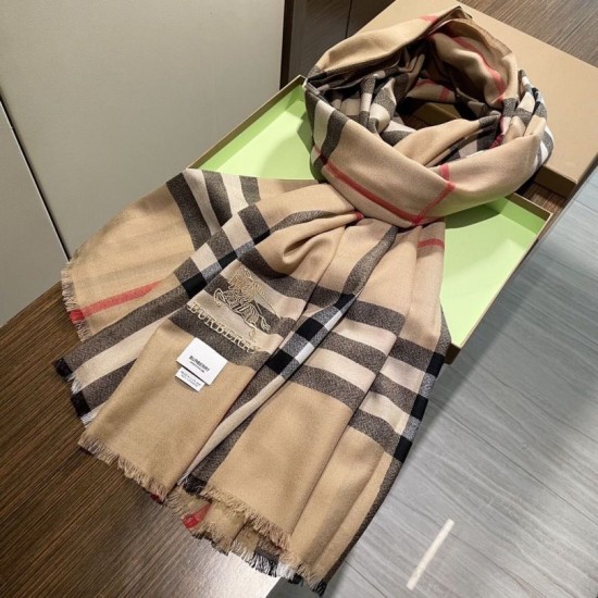 Replica Borsa Sciarpa/Scialle cashmere con motivo check vintage Burberry Archive Beige 90 x 200