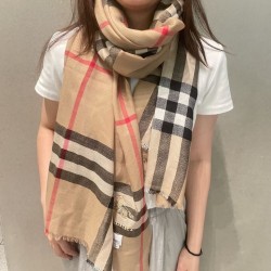 Replica Borsa Sciarpa/Scialle cashmere con motivo check vintage Burberry Archive Beige 90 x 200