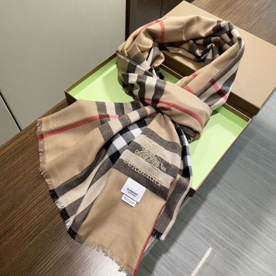 Replica Borsa Sciarpa/Scialle cashmere con motivo check vintage Burberry Archive Beige 90 x 200