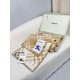 Replica Sciarpa/coperta lana con motivo check Burberry etichetta equestre 30 x 180 Beige