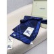 Replica Sciarpa/coperta lana con motivo check Burberry etichetta equestre 30 x 180 Blu