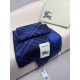 Replica Sciarpa/coperta lana con motivo check Burberry etichetta equestre 30 x 180 Blu