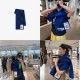 Replica Sciarpa/coperta lana con motivo check Burberry etichetta equestre 30 x 180 Blu