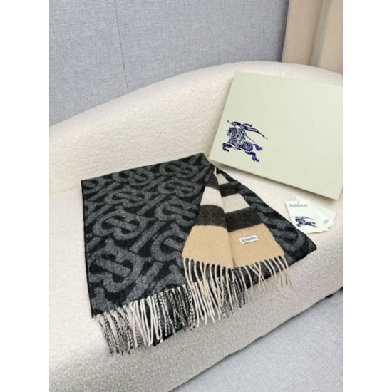 Replica Dettagli perfetti Sciarpa reversibile TB cashmere/lana con motivo a quadri Burberry 30 x 180 Nero/marrone Imitazioni Replica Dettagli perfetti Sciarpa reversibile TB cashmere/lana con motivo a quadri Burberry 30 x 180 Nero/marrone