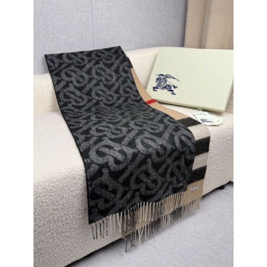 Replica Dettagli perfetti Sciarpa reversibile TB cashmere/lana con motivo a quadri Burberry 30 x 180 Nero/marrone Imitazioni Replica Dettagli perfetti Sciarpa reversibile TB cashmere/lana con motivo a quadri Burberry 30 x 180 Nero/marrone
