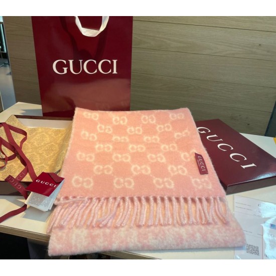 Replica falso Sciarpa Gucci GG in misto lana alpaca 37 x 200 rosa Imitazioni Replica falso Sciarpa Gucci GG in misto lana alpaca 37 x 200 rosa