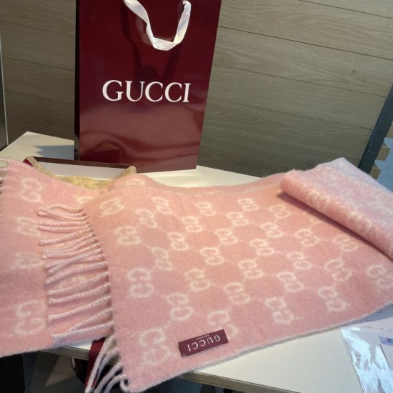 Replica falso Sciarpa Gucci GG in misto lana alpaca 37 x 200 rosa Imitazioni Replica falso Sciarpa Gucci GG in misto lana alpaca 37 x 200 rosa