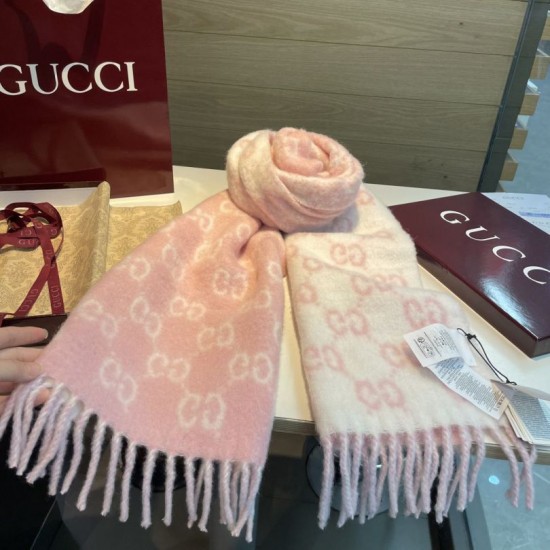 Replica falso Sciarpa Gucci GG in misto lana alpaca 37 x 200 rosa Imitazioni Replica falso Sciarpa Gucci GG in misto lana alpaca 37 x 200 rosa