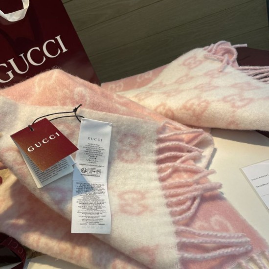 Replica falso Sciarpa Gucci GG in misto lana alpaca 37 x 200 rosa Imitazioni Replica falso Sciarpa Gucci GG in misto lana alpaca 37 x 200 rosa