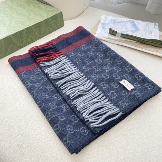 Replica Scialle/sciarpa classica cashmere Gucci 36 x 180 Blu Imitazioni Replica Scialle/sciarpa classica cashmere Gucci 36 x 180 Blu