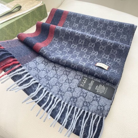 Replica Scialle/sciarpa classica cashmere Gucci 36 x 180 Blu Imitazioni Replica Scialle/sciarpa classica cashmere Gucci 36 x 180 Blu