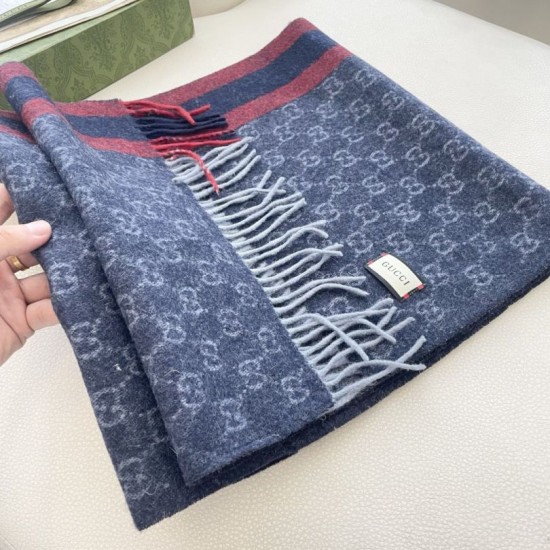 Replica Scialle/sciarpa classica cashmere Gucci 36 x 180 Blu Imitazioni Replica Scialle/sciarpa classica cashmere Gucci 36 x 180 Blu