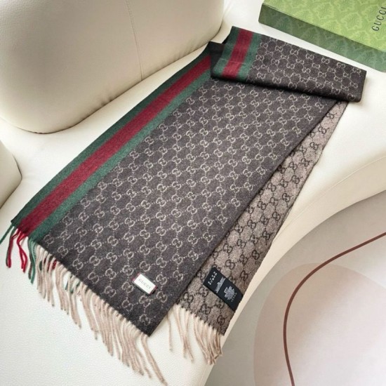 Replica Pari Scialle/sciarpa classica cashmere Gucci 36 x 180 marrone Imitazioni Replica Pari Scialle/sciarpa classica cashmere Gucci 36 x 180 marrone