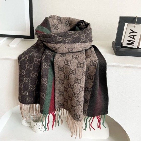 Replica Pari Scialle/sciarpa classica cashmere Gucci 36 x 180 marrone Imitazioni Replica Pari Scialle/sciarpa classica cashmere Gucci 36 x 180 marrone