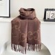 Replica Sciarpa reversibile Gucci GG cashmere marrone 50 x 190 Imitazioni Replica Sciarpa reversibile Gucci GG cashmere marrone 50 x 190