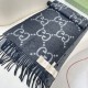 Replica Borsa Sciarpa reversibile Gucci GG cashmere Nero 50 x 190 Imitazioni Replica Borsa Sciarpa reversibile Gucci GG cashmere Nero 50 x 190