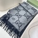 Replica Borsa Sciarpa reversibile Gucci GG cashmere Nero 50 x 190 Imitazioni Replica Borsa Sciarpa reversibile Gucci GG cashmere Nero 50 x 190