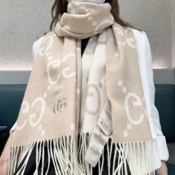 Replica Dettagli perfetti Sciarpa reversibile Gucci GG cashmere Rosa 50 x 190