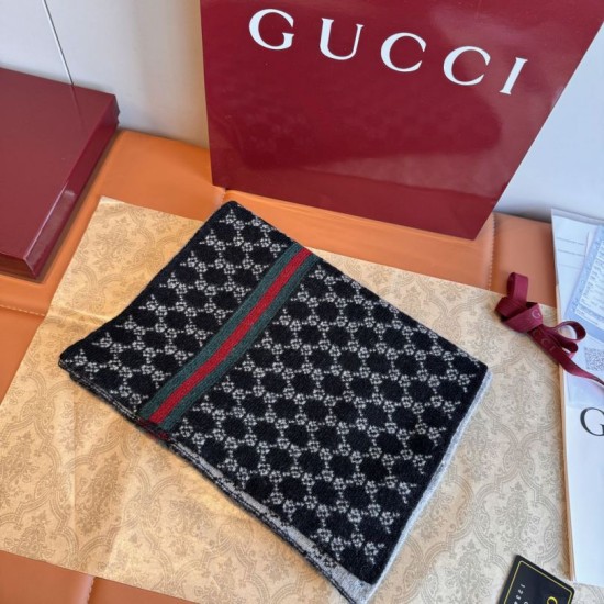 Replica Alta gamma falso Sciarpa reversibile cashmere a righe Gucci GG Web 30 x 180 Nero/marrone Imitazioni Replica Alta gamma falso Sciarpa reversibile cashmere a righe Gucci GG Web 30 x 180 Nero/marrone