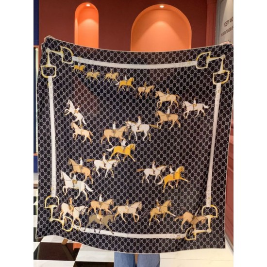 Replica Pari falso Scialle reversibile seta e lana Gucci con motivo a sella da equitazione 140 Imitazioni Replica Pari falso Scialle reversibile seta e lana Gucci con motivo a sella da equitazione 140