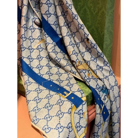 Replica Scialle reversibile Gucci seta e cashmere Modello di equitazione 140 01