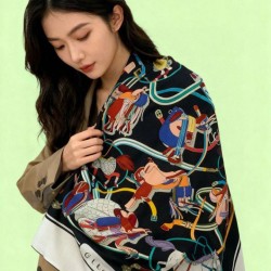 Replica Pari Scialle reversibile Gucci seta e cashmere Modello di equitazione 140 02