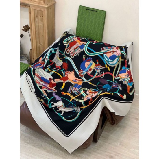 Replica Pari Scialle reversibile Gucci seta e cashmere Modello di equitazione 140 02 Imitazioni Replica Pari Scialle reversibile Gucci seta e cashmere Modello di equitazione 140 02