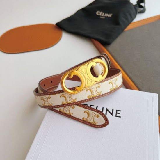Replica Cintura Celine Triomphe media 25mm con fibbia finitura oro Imitazioni Replica Cintura Celine Triomphe media 25mm con fibbia finitura oro