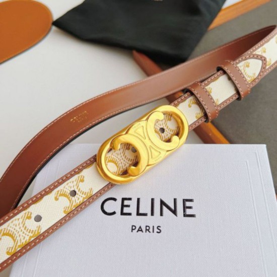 Replica Cintura Celine Triomphe media 25mm con fibbia finitura oro Imitazioni Replica Cintura Celine Triomphe media 25mm con fibbia finitura oro