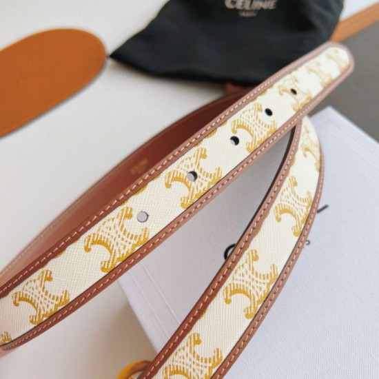 Replica Cintura Celine Triomphe media 25mm con fibbia finitura oro Imitazioni Replica Cintura Celine Triomphe media 25mm con fibbia finitura oro