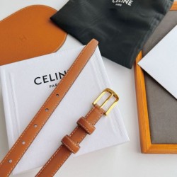 Replica Cintura Celine Elegant Charm 18mm Marrone finiture dorate