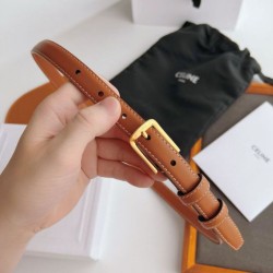 Replica Cintura Celine Elegant Charm 18mm Marrone finiture dorate
