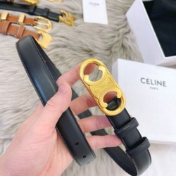 Replica Cintura Celine Triomphe Media 25mm taurillon nero