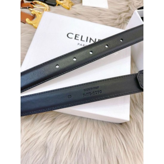 Replica Cintura Celine Triomphe Media 25mm taurillon nero