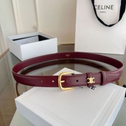 Replica Pari Cintura Vivienne Celine Medium 25mm in pelle di vitello naturale Borgogna