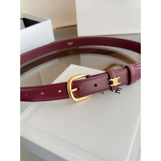 Replica Pari Cintura Vivienne Celine Medium 25mm in pelle di vitello naturale Borgogna Imitazioni Replica Pari Cintura Vivienne Celine Medium 25mm in pelle di vitello naturale Borgogna