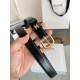 Replica Qualità da grande Cintura Vivienne Celine Medium 25mm in pelle di vitello naturale Nero