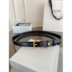 Qualità da grande Cintura Vivienne Celine Medium 25mm in pelle di vitello naturale Nero