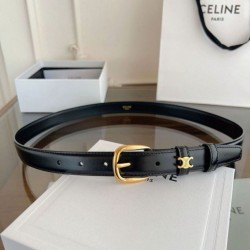 Replica Qualità da grande Cintura Vivienne Celine Medium 25mm in pelle di vitello naturale Nero