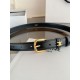 Replica Qualità da grande Cintura Vivienne Celine Medium 25mm in pelle di vitello naturale Nero