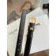 Replica Qualità da grande Cintura Vivienne Celine Medium 25mm in pelle di vitello naturale Nero