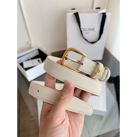 Replica Pari Cintura Vivienne Celine Medium 25mm in pelle di vitello naturale Bianco Imitazioni Replica Pari Cintura Vivienne Celine Medium 25mm in pelle di vitello naturale Bianco
