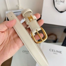 Replica Pari Cintura Vivienne Celine Medium 25mm in pelle di vitello naturale Bianco Imitazioni Replica Pari Cintura Vivienne Celine Medium 25mm in pelle di vitello naturale Bianco