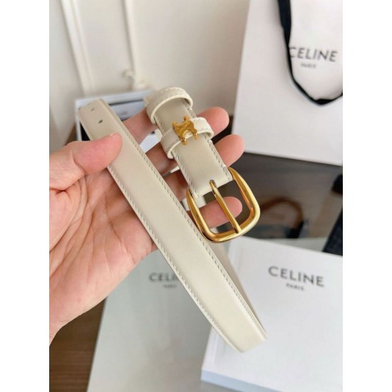 Replica Pari Cintura Vivienne Celine Medium 25mm in pelle di vitello naturale Bianco Imitazioni Replica Pari Cintura Vivienne Celine Medium 25mm in pelle di vitello naturale Bianco