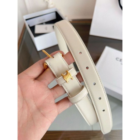 Replica Pari Cintura Vivienne Celine Medium 25mm in pelle di vitello naturale Bianco Imitazioni Replica Pari Cintura Vivienne Celine Medium 25mm in pelle di vitello naturale Bianco