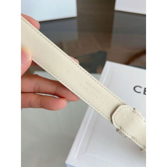 Replica Pari Cintura Vivienne Celine Medium 25mm in pelle di vitello naturale Bianco Imitazioni Replica Pari Cintura Vivienne Celine Medium 25mm in pelle di vitello naturale Bianco