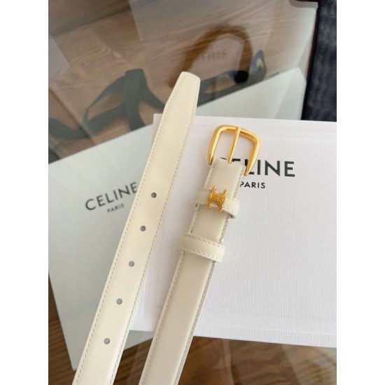 Replica Pari Cintura Vivienne Celine Medium 25mm in pelle di vitello naturale Bianco Imitazioni Replica Pari Cintura Vivienne Celine Medium 25mm in pelle di vitello naturale Bianco
